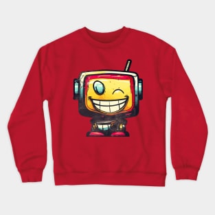 Cute funny happy robot Crewneck Sweatshirt